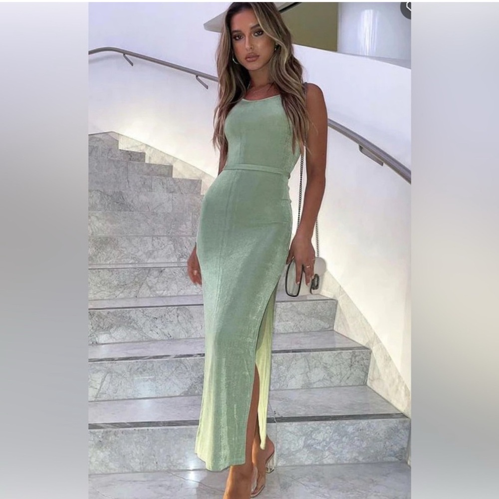 White Fox Green Midi Dress - Small